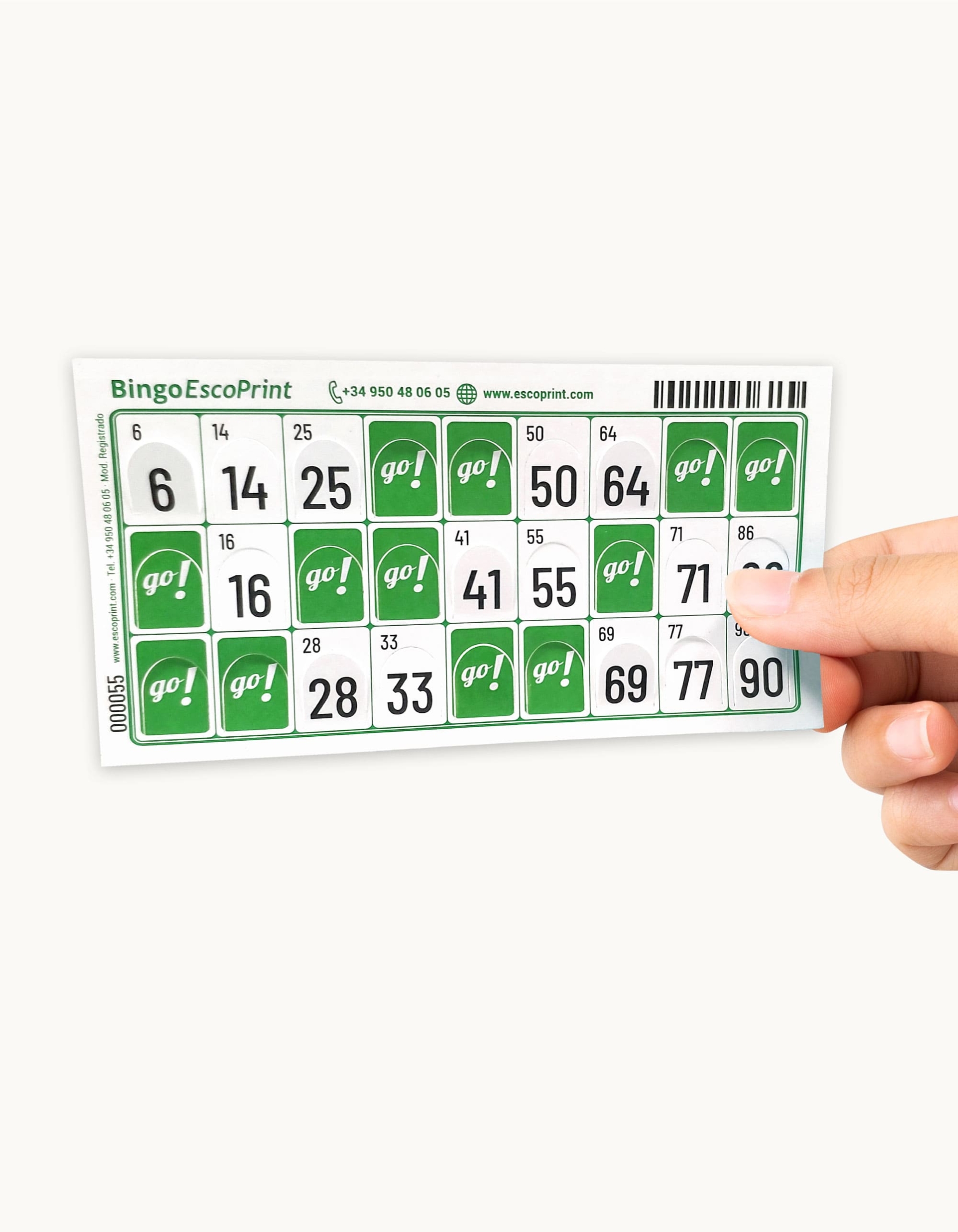 cartones de bingo troquelados