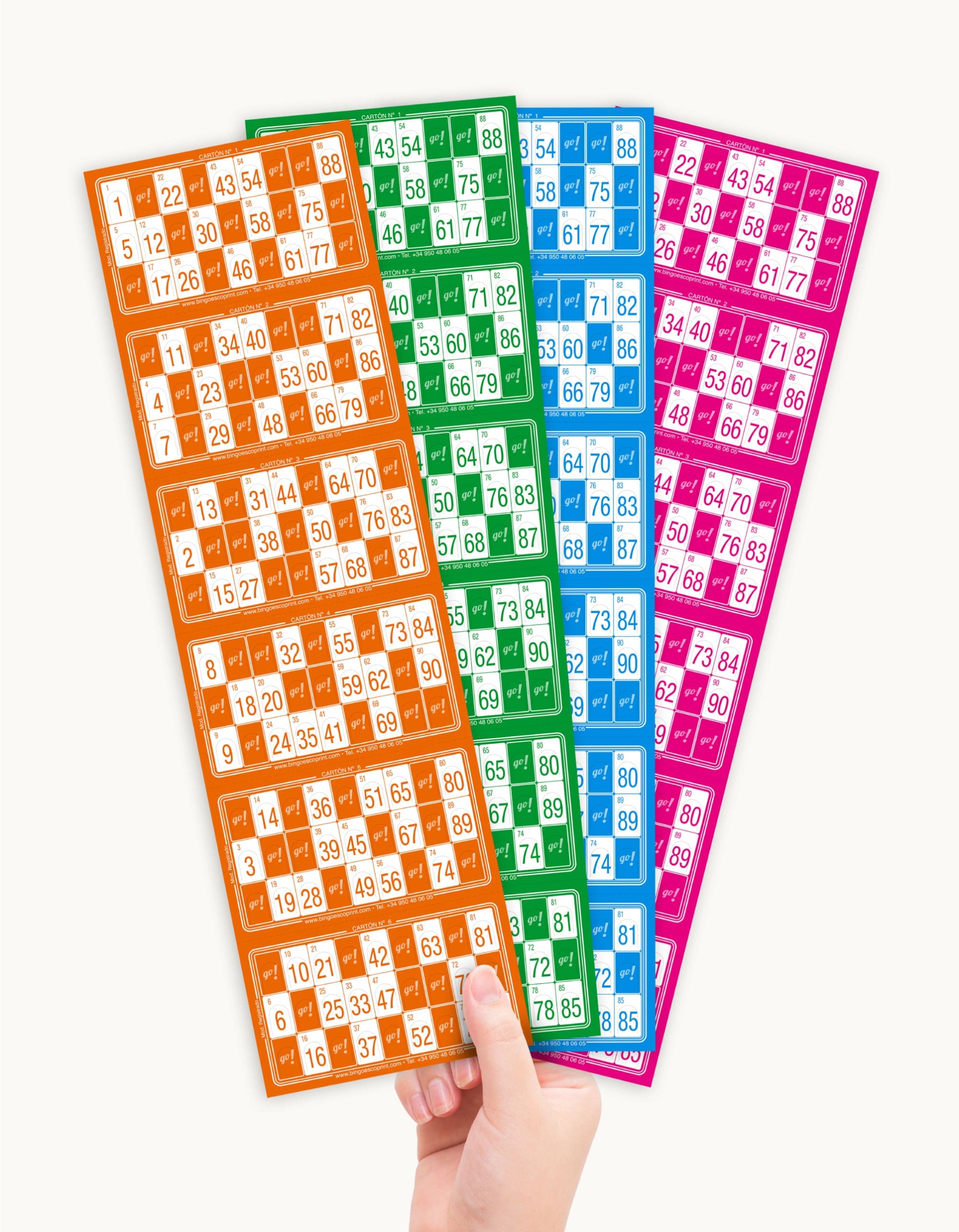 cartones de bingo troquelados medianos