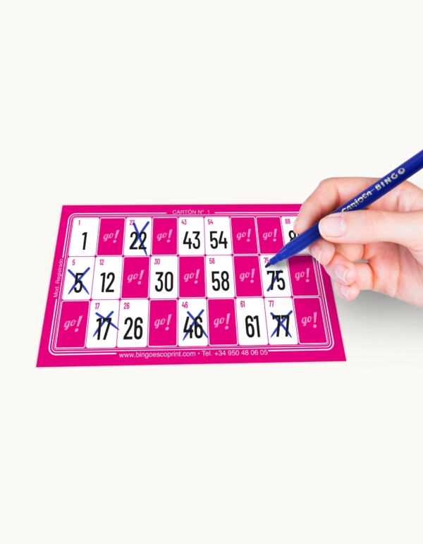 cartones de bingo xxxl individual sin troquelar
