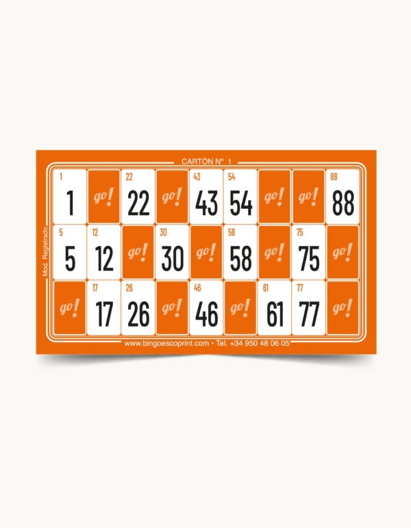 cartones de bingo xxl individual sin troquelar