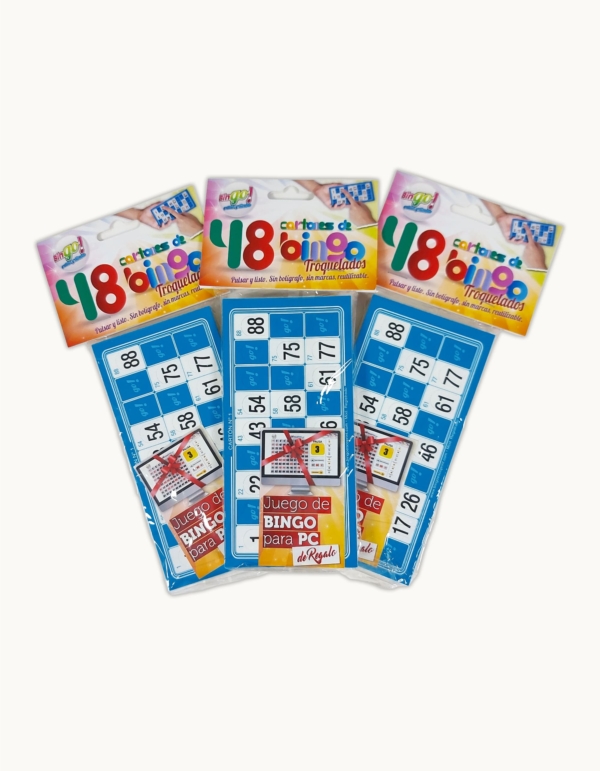 cartones de bingo grandes troquelados