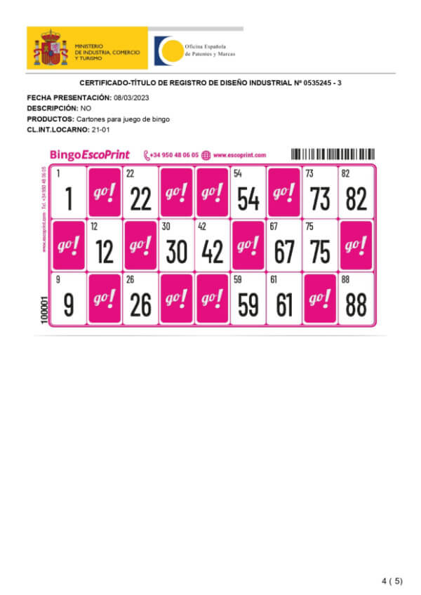 cartones de bingo
